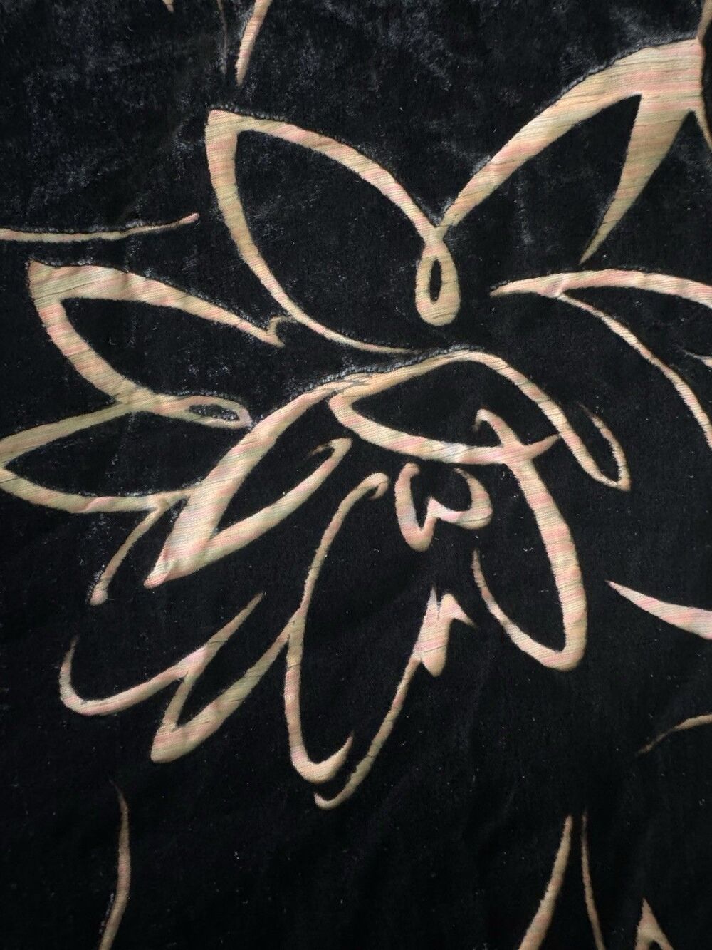 Black Velvet Burnout Floral Shawl Sheer Wrap Boho Evening Scarf 42x42 - Picture 3 of 5